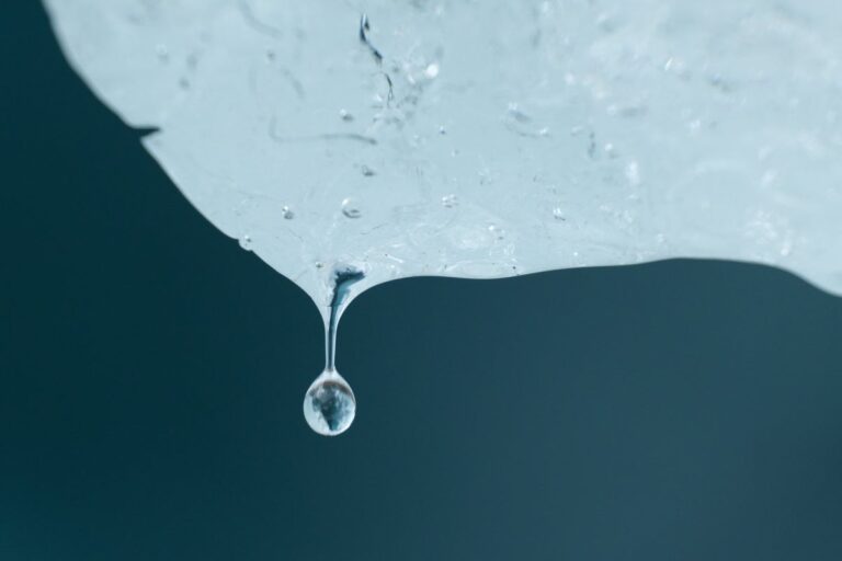 drip of meltwater from glacier