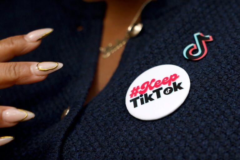 TikTok button on lapel